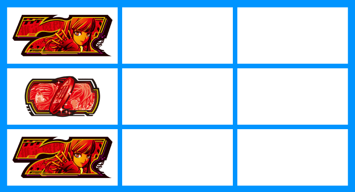 Lアクダマドライブ　アクダマ目停止形　左リール赤7サンド目停止