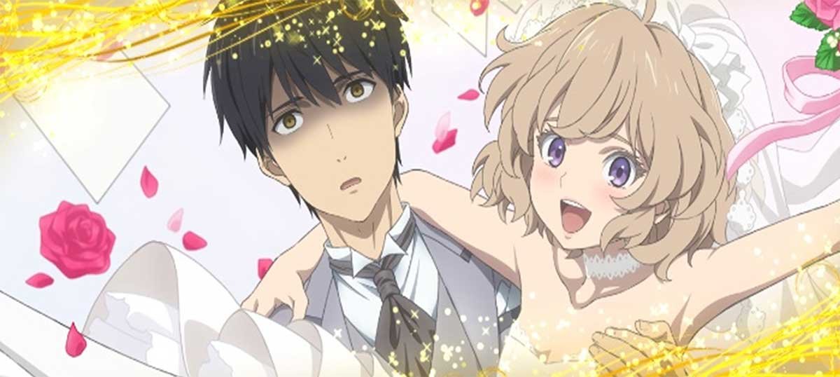 L虚構推理　虚構推理ボーナス終了画面　桜川九郎＆岩永琴子（ウェディング）