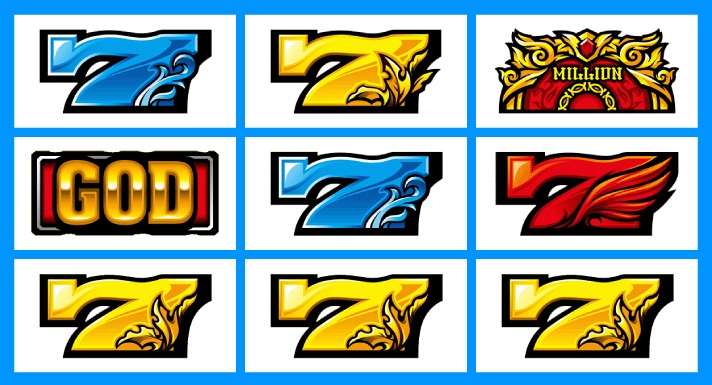 スマスロ ミリオンゴッド-神々の軌跡- 下段黄7 停止形 15枚役