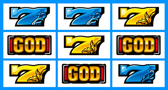 スマスロ ミリオンゴッド-神々の軌跡- 右上がり黄7 停止形 15枚役