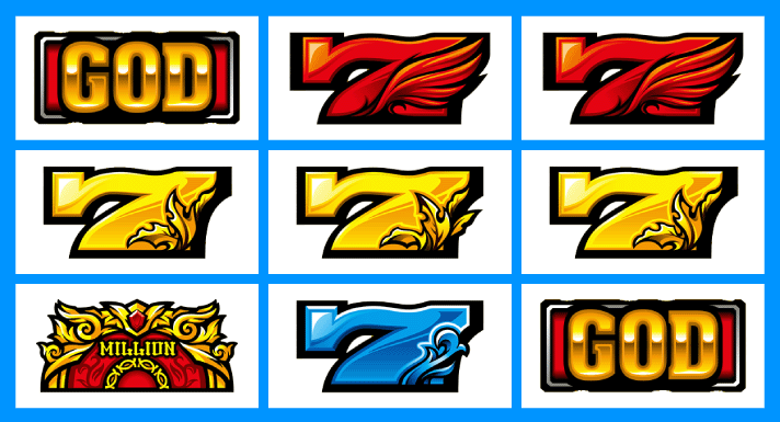 スマスロ ミリオンゴッド-神々の軌跡- 中段黄7 停止形 15枚役