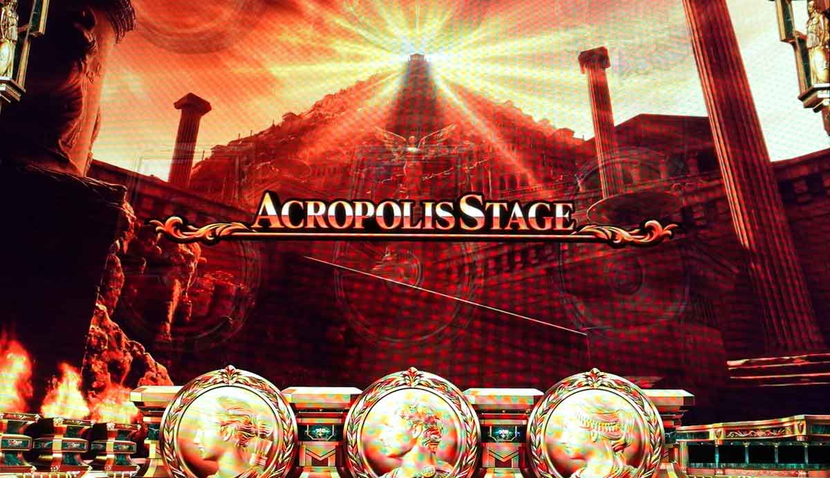 スマスロ ミリオンゴッド-神々の軌跡-　通常時　アクロポリスステージ （麓）移行画面