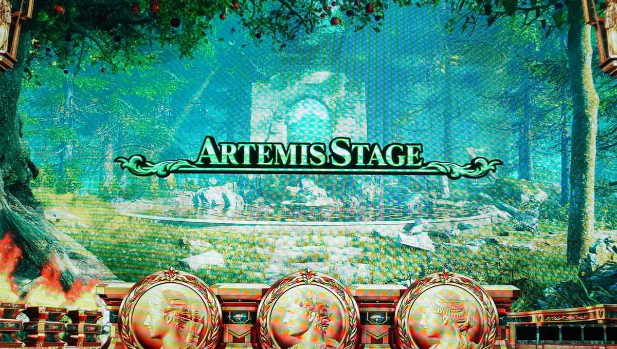 スマスロ ミリオンゴッド-神々の軌跡-　ステージチェンジ　アルテミスステージ（森）移行