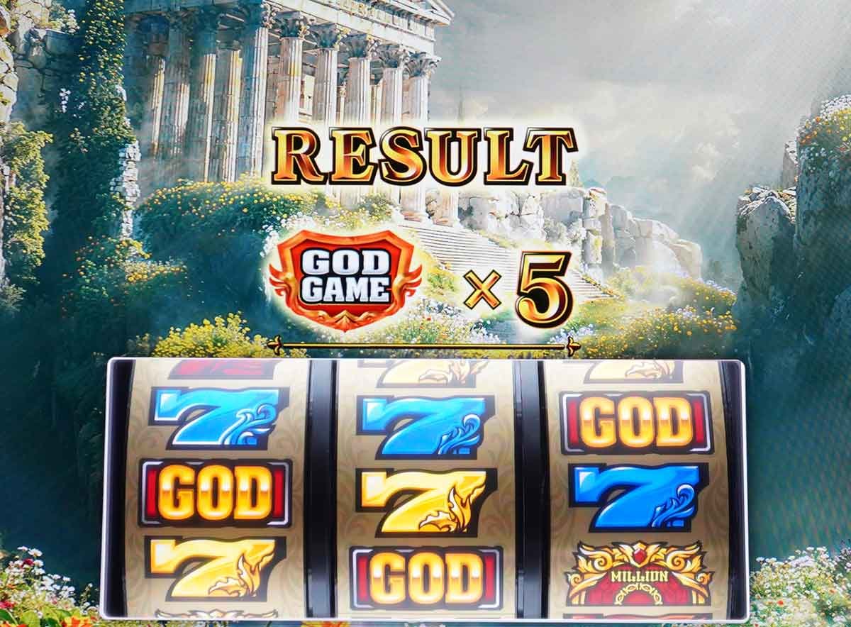 スマスロ ミリオンゴッド-神々の軌跡-　Z-GAME中　ハズレ成立　Z-GAME終了画面　GGストック5個　