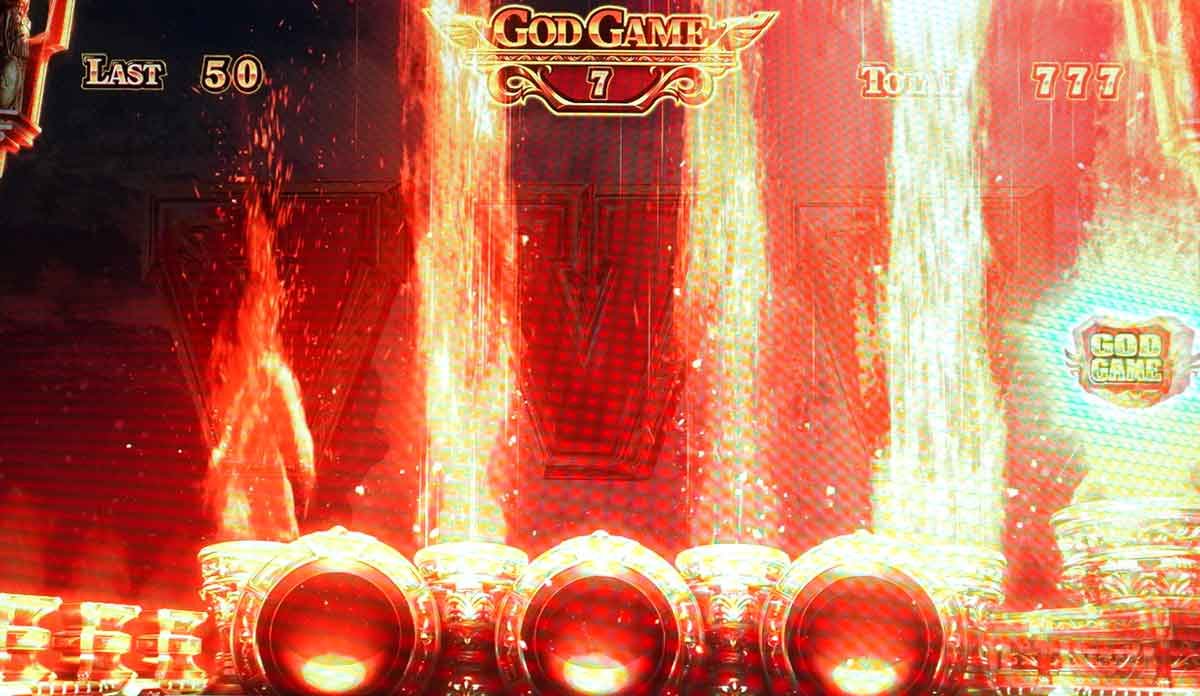 スマスロ ミリオンゴッド-神々の軌跡-　GG中　ストック当選　ロゴ青エフェクト