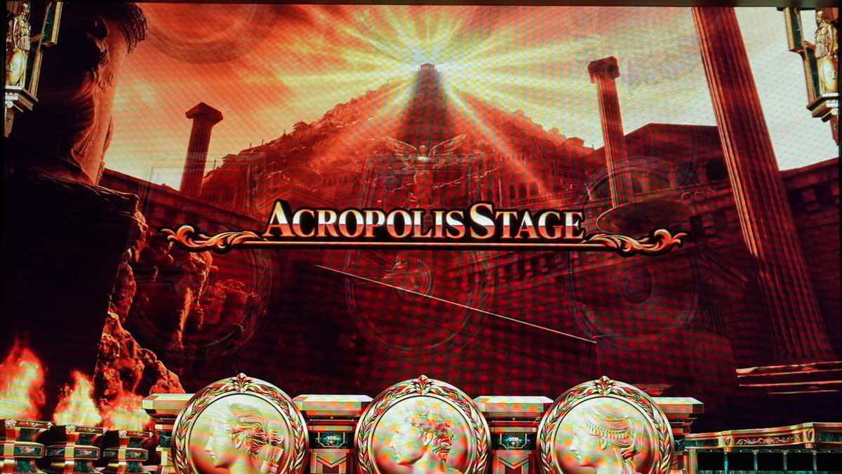 スマスロ ミリオンゴッド-神々の軌跡-　通常時　チャンスボタン　アクロポリスステージ移行