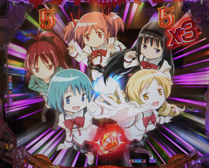 eまどマギ3・時間遡行通常時:テンパイ図柄や演出法則 予告演出の法則 魔法少女発展演出 デフォルト5人