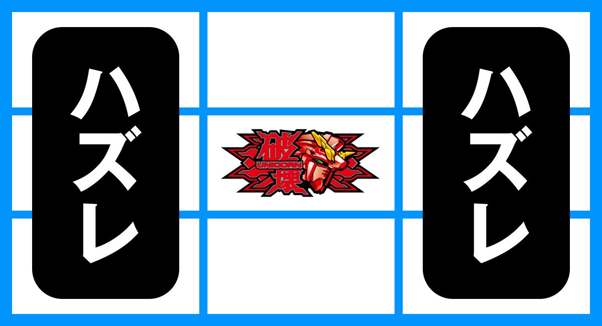 Ｌパチスロ 機動戦士ガンダムユニコーン 覚醒DRIVE　破壊役停止形　中リール破壊図柄停止