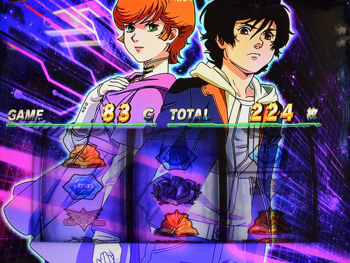 Ｌパチスロ 機動戦士ガンダムユニコーン 覚醒DRIVE　AT終了画面　ミネバ＆バナージ①