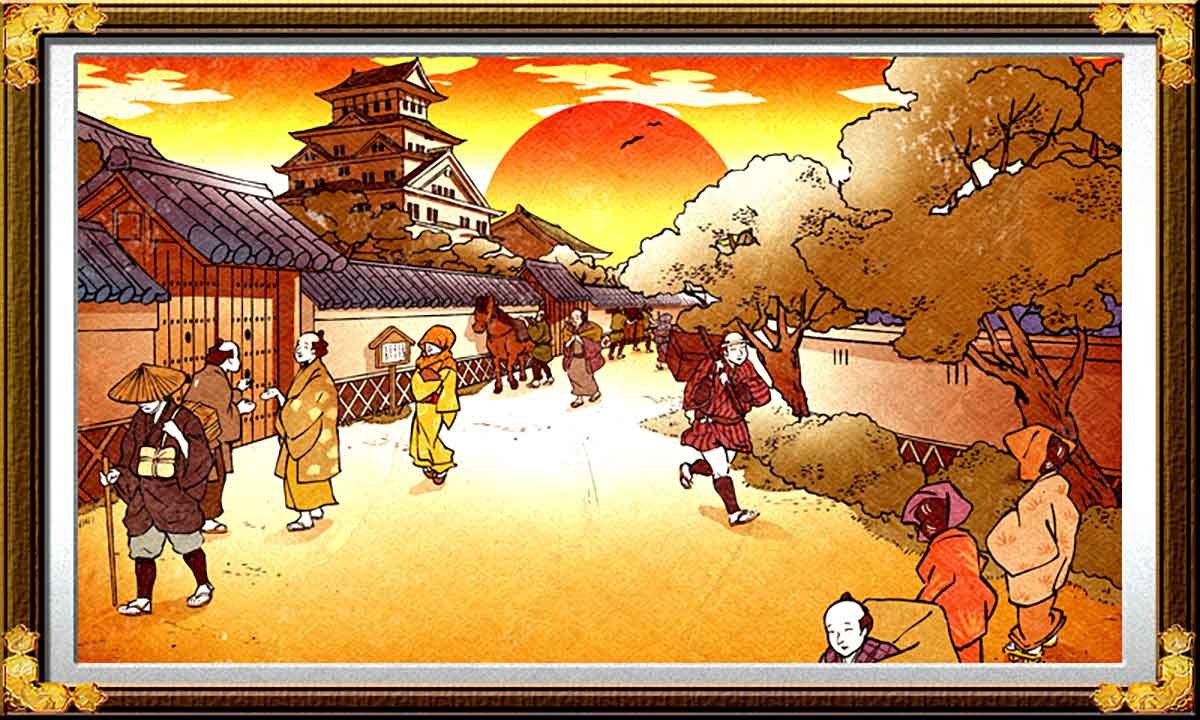 真打 吉宗　サブ液晶　浮世絵　夕方