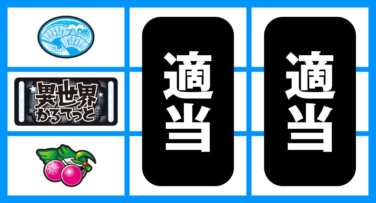 A-SLOT+ 異世界かるてっと BT　チェリー停止時　BAR狙い