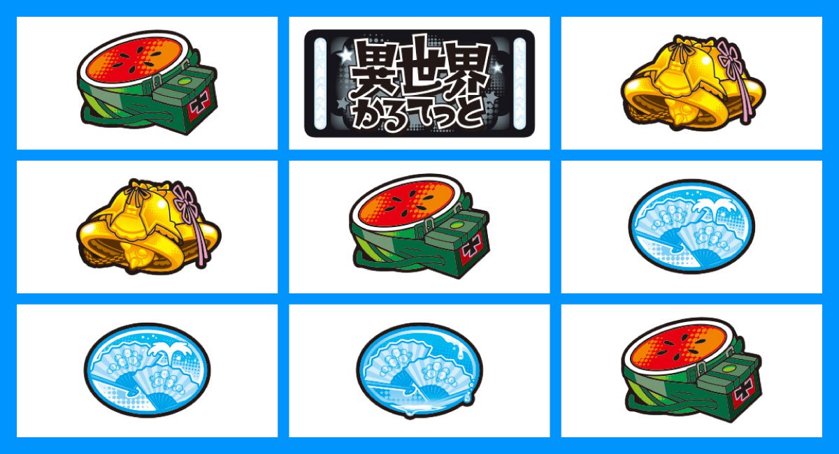 A-SLOT+ 異世界かるてっと BT　右下がりスイカ