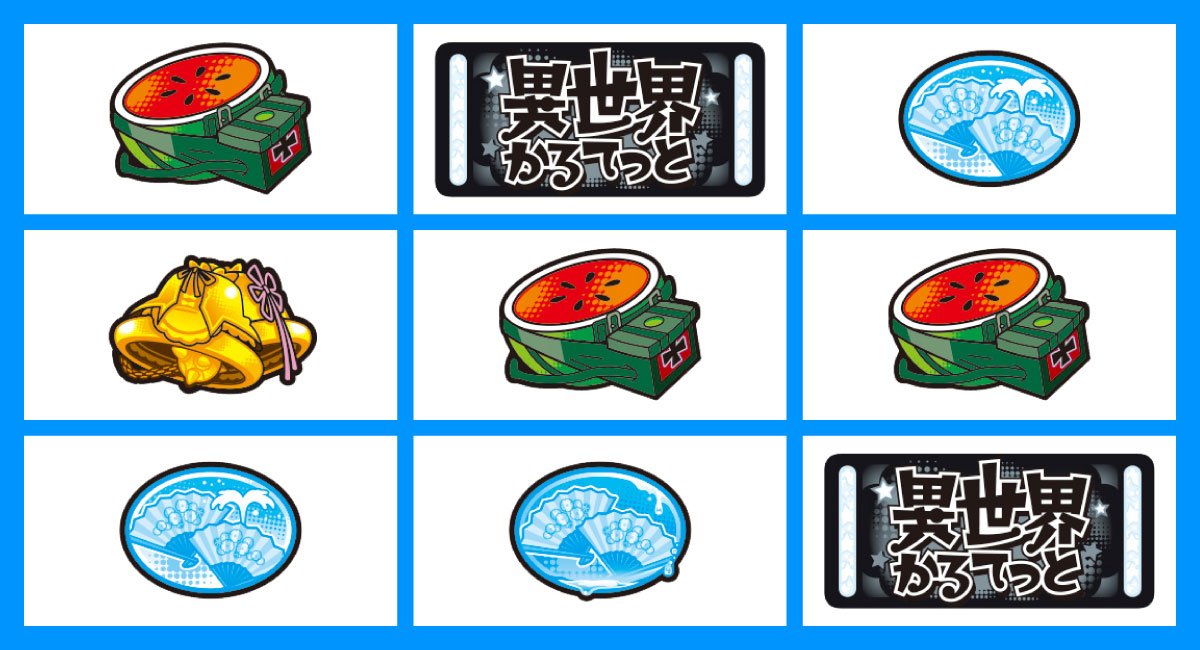 A-SLOT+ 異世界かるてっと BT　リーチ目　スイカハズレ