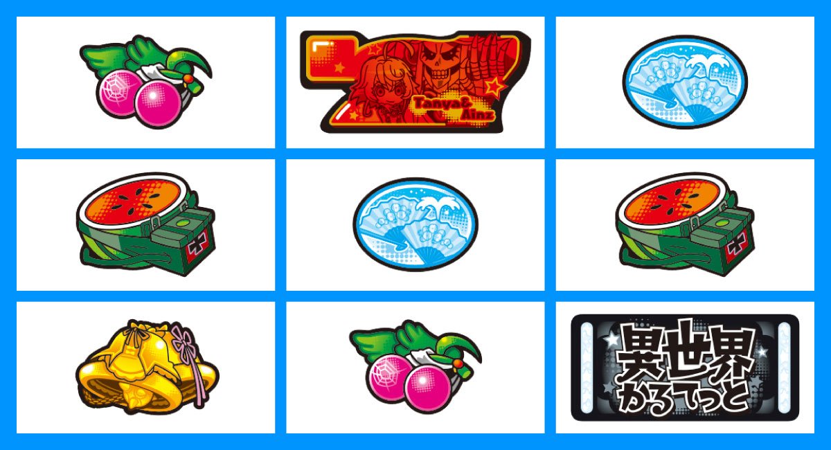 A-SLOT+ 異世界かるてっと BT　リーチ目　スイカテンパイハズレ