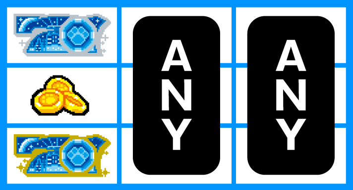 アニマルスロットドッチ リーチ目 上下段青7停止