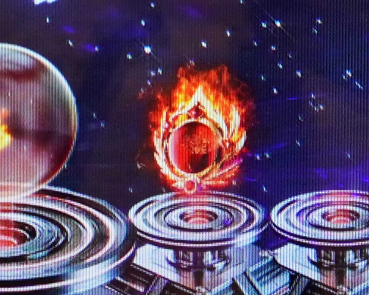 Pウルトラマンメビウス デカヘソ 319　RUSH中のテンパイ図柄・演出法則　演出法則　赤保留