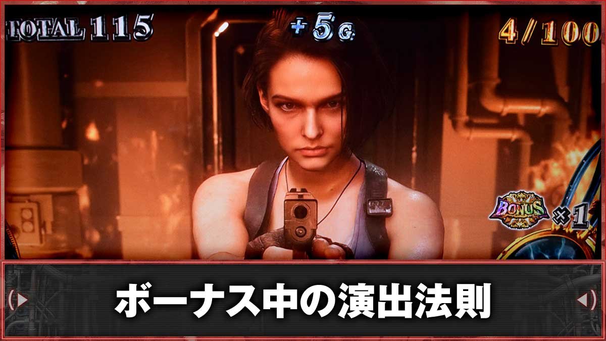 スマスロ バイオハザードRE:3　ボーナス中の演出法則まとめ　TOP画像
