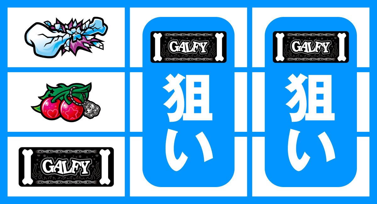 LBスロットGALFY　GCチェリー　ホネ　リーチ目