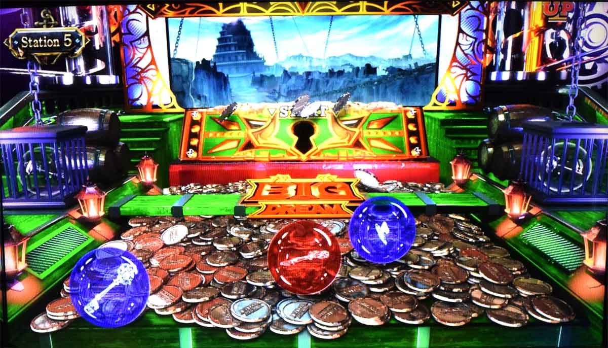 スマスロ ビッグドリーム THE GOLDEN PUSHER　通常時　メダル　プッシャーゲーム　スタート入賞