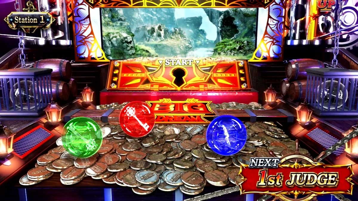 スマスロ ビッグドリーム THE GOLDEN PUSHER　通常時のステージ　渓谷