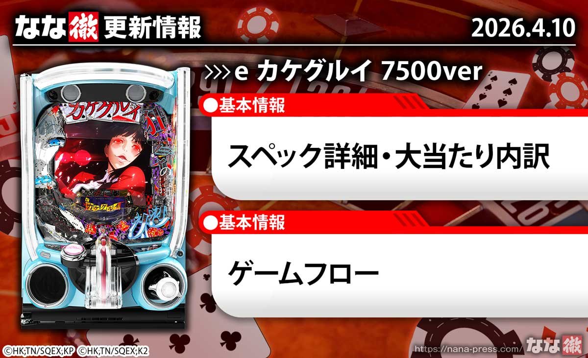 eカケグルイ 7500ver　更新情報の概要