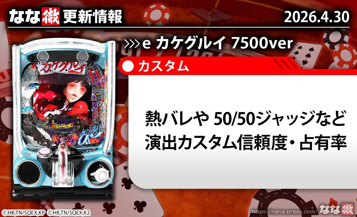 eカケグルイ 7500ver　更新情報の概要