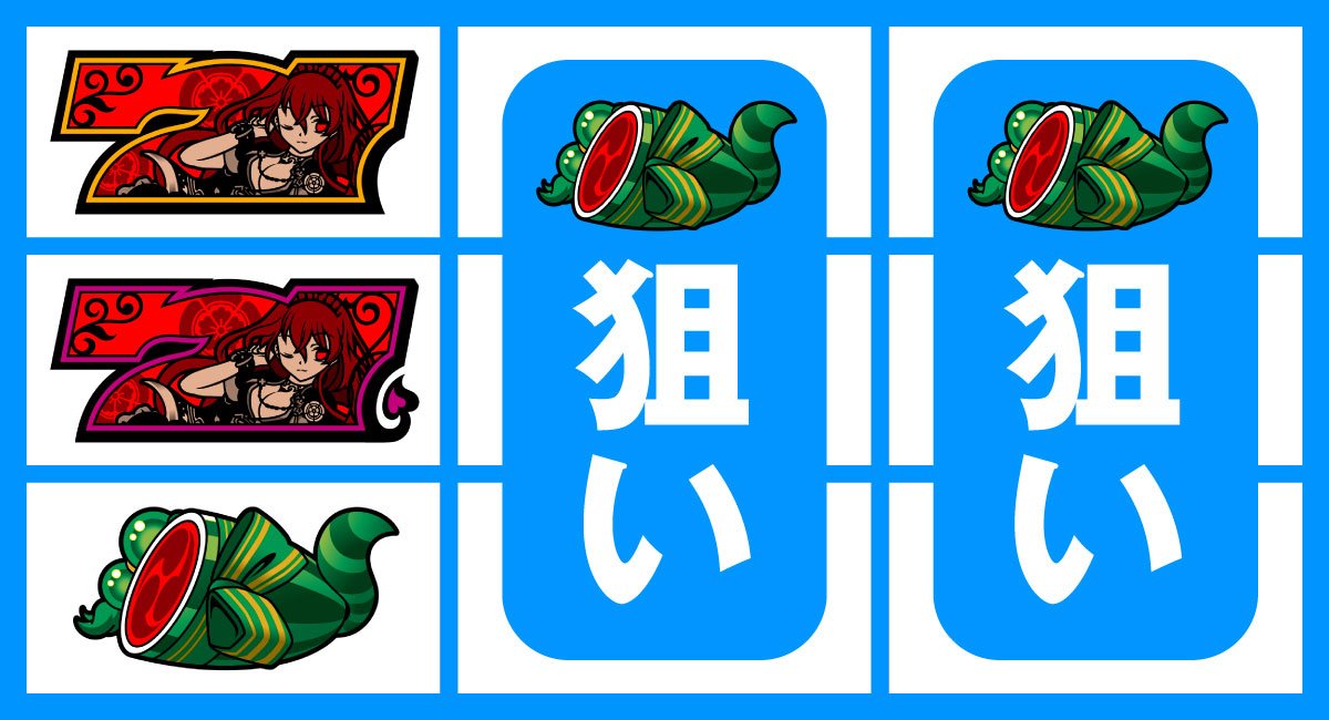 戦国コレクション6　二連赤7　上・中段停止　スイカ　SR役