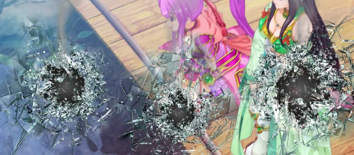 L戦国乙女5 業火を穿つ宿焔の双刃　通常時　ヨシモト　イエヤス　砲弾（弾痕）煽り