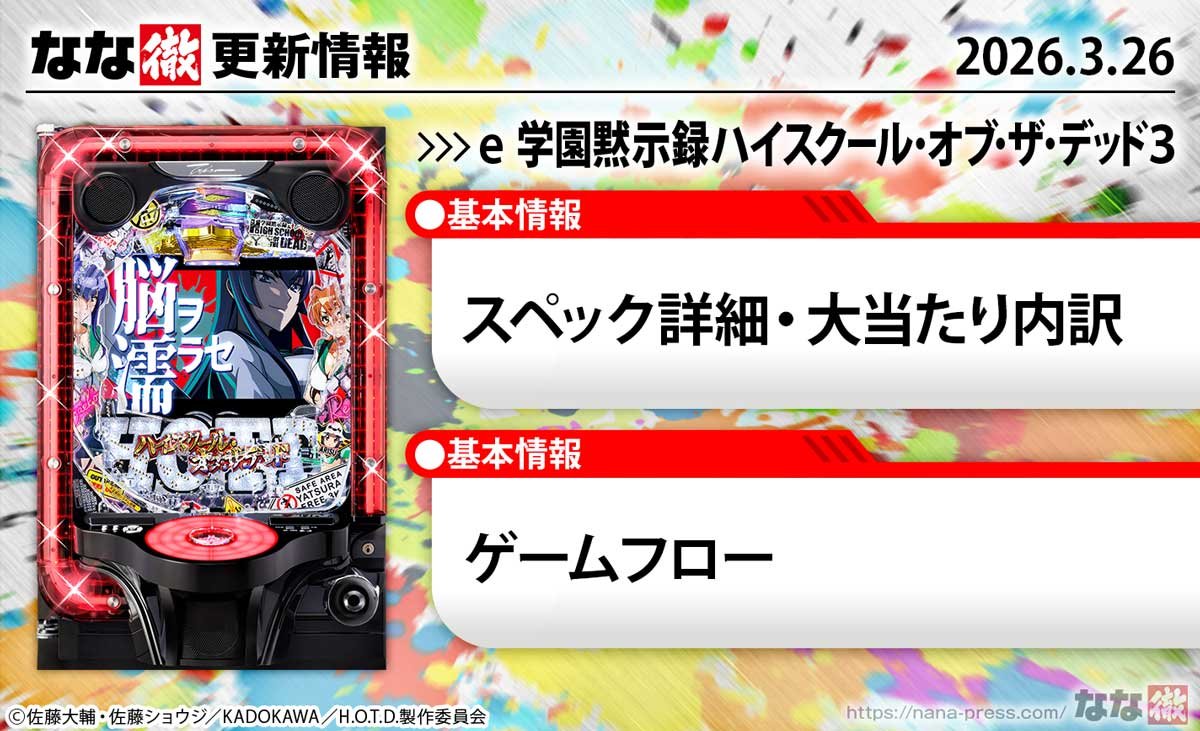 ｅ 学園黙示録ハイスクール・オブ・ザ・デッド３　更新情報