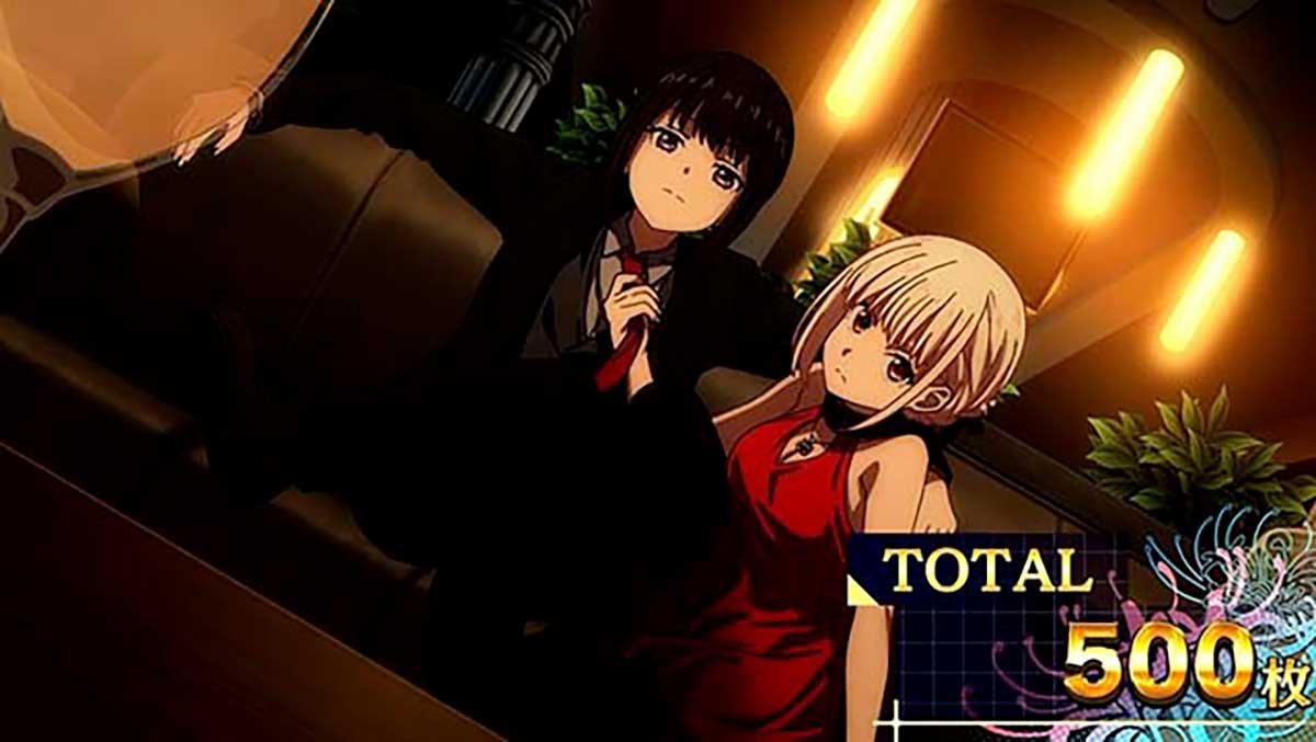 スマスロ リコリス・リコイル　AT終了画面　たきな＆千束ドレスコード