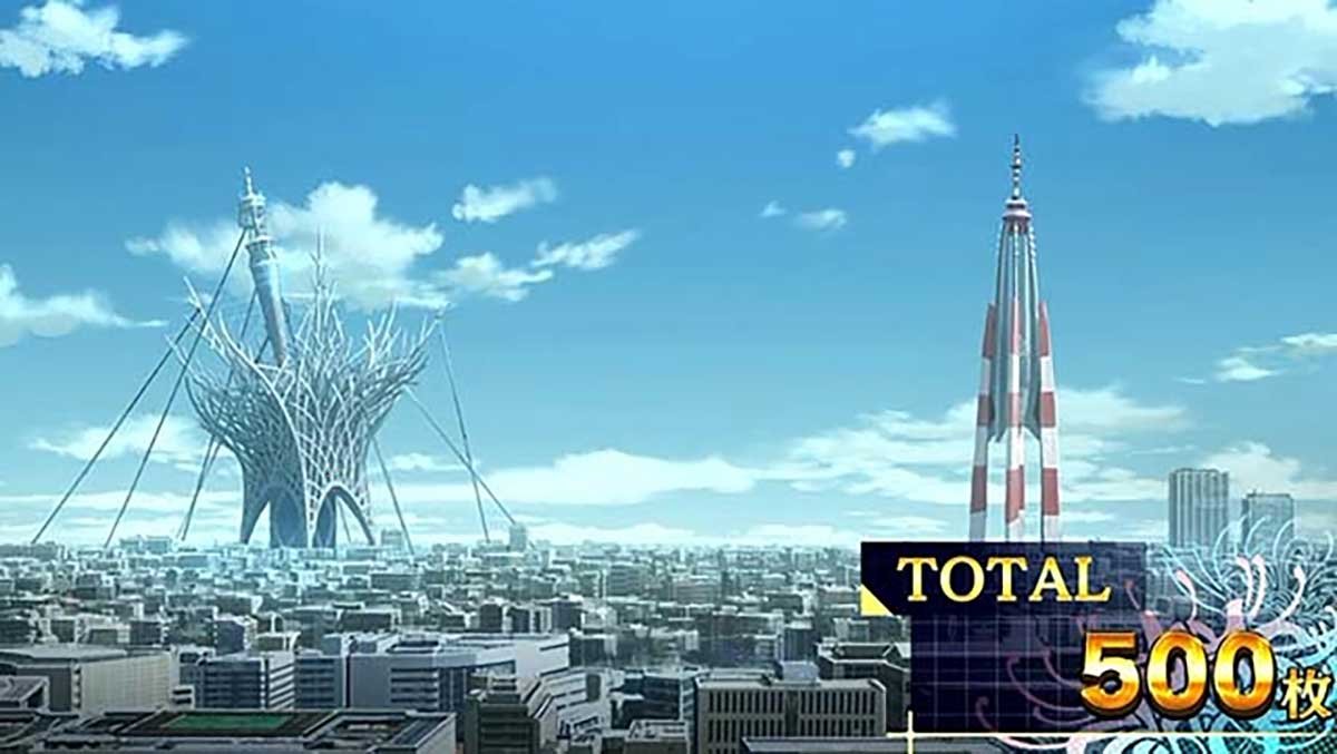 スマスロ リコリス・リコイル　AT終了画面　押上の風景