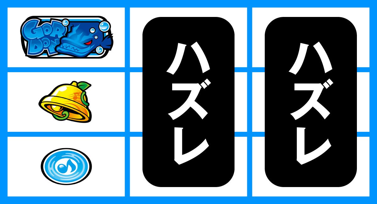スマスロケロット5BT　各小役の停止形　リーチ目　左リール上段青BAR停止