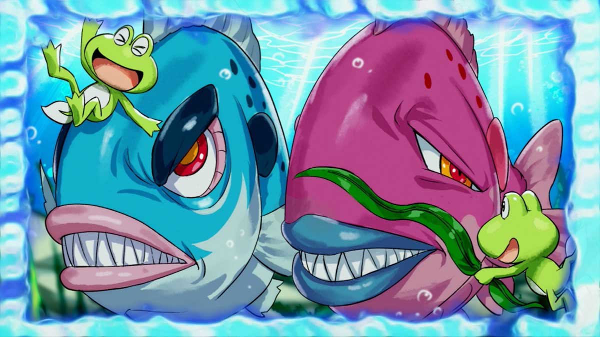 スマスロケロット5BT　ボーナス終了画面　子ガエル　青枠②