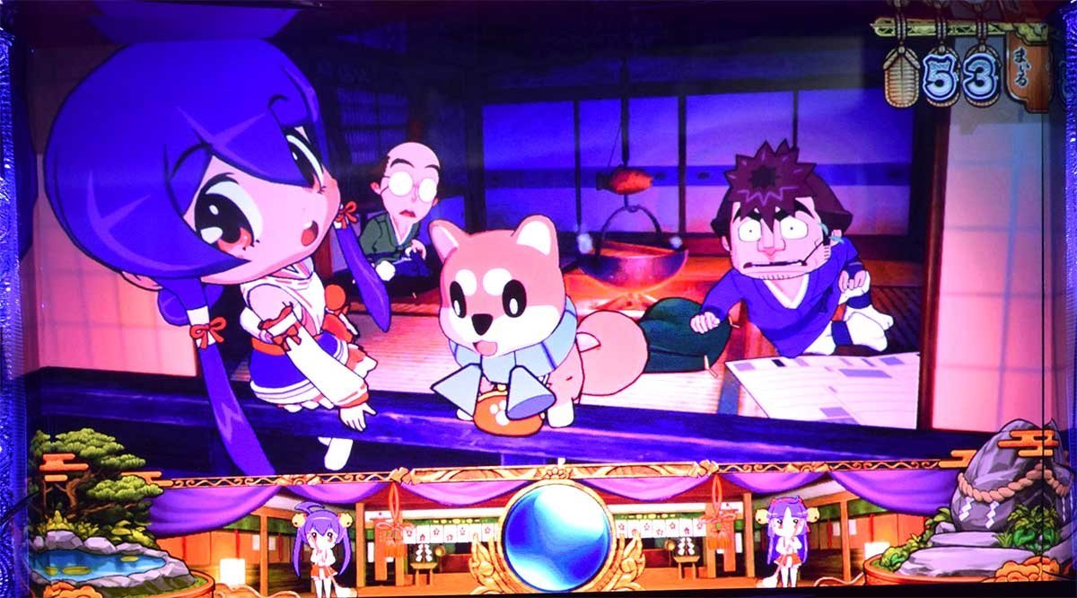 スマスロ やじきた道中記参る！　通常時のステージ　安めの旅籠（夜）