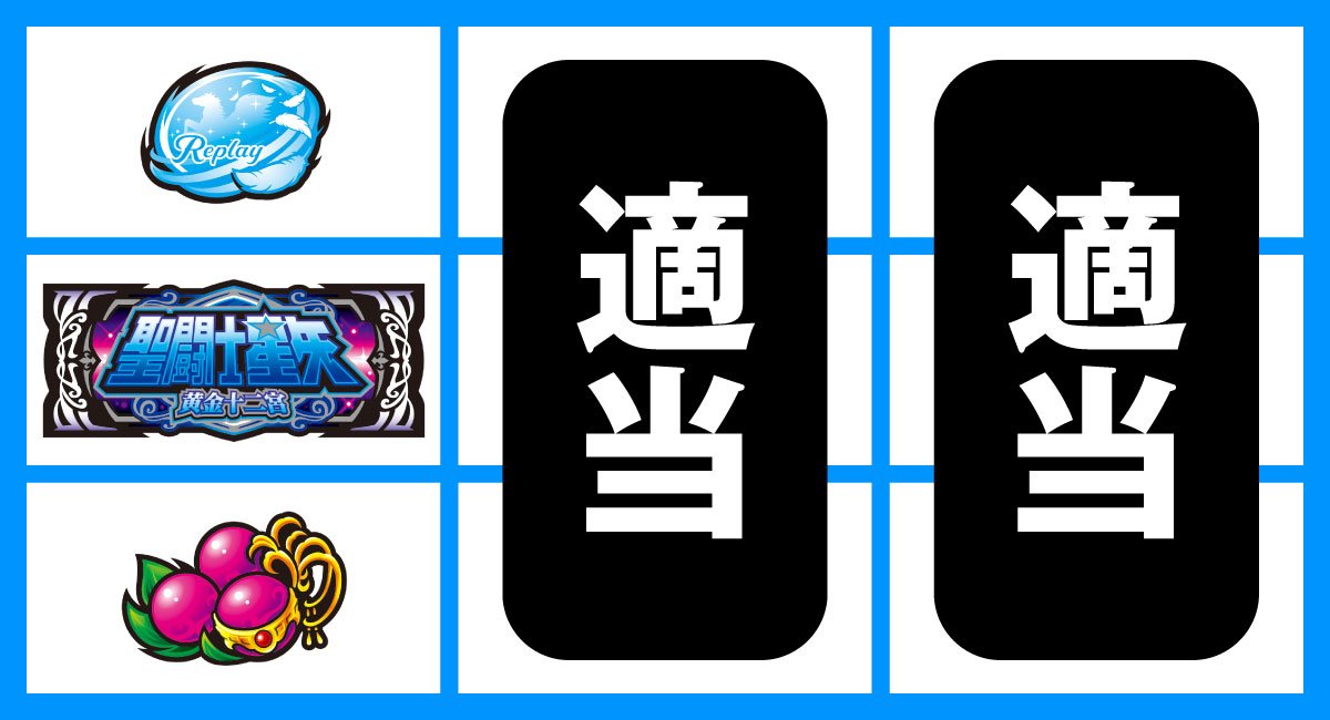 L聖闘士星矢 黄金十二宮　中段BAR停止時　左下チェリー