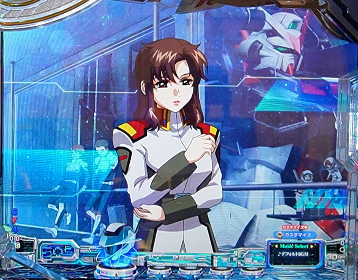 eフィーバー機動戦士ガンダムSEED クライマックス　リーチ前予告　マリューSU予告