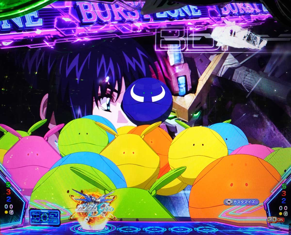 eフィーバー機動戦士ガンダムSEED クライマックス　リーチ後予告　ハロ群予告