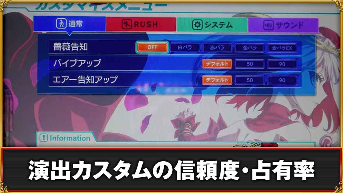 e タクトオーパスデスティニー　演出カスタムの信頼度・占有率TOP
