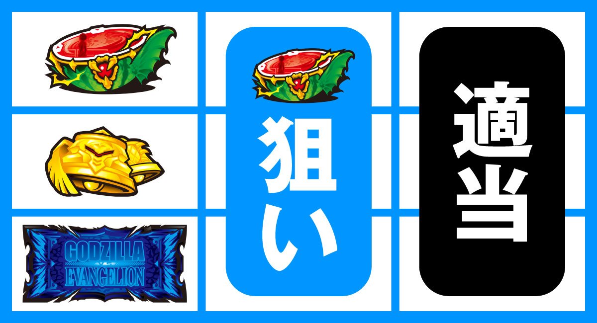 Lパチスロ ゴジラ対エヴァンゲリオン2　通常時の打ち方　順押しBAR狙い　BAR下段停止時
