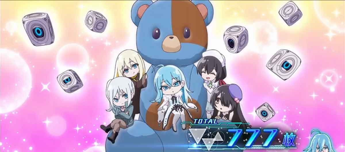 スロット Vivy -Fluorite Eye’s Song-　AT終了画面　マツモト&ミニキャラ5人
