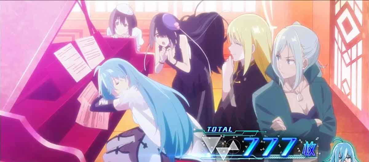 スロット Vivy -Fluorite Eye’s Song-　AT終了画面　5人