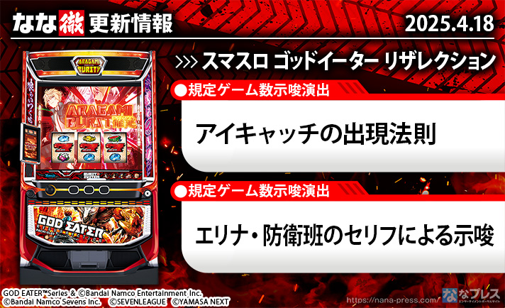 スマスロ ゴッドイーター リザレクション 更新情報