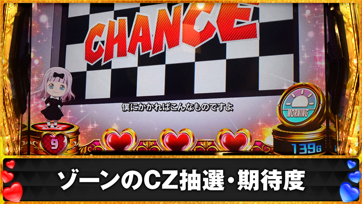 スマスロ かぐや様は告らせたい ゾーンのCZ抽選・期待度 139G チャンス