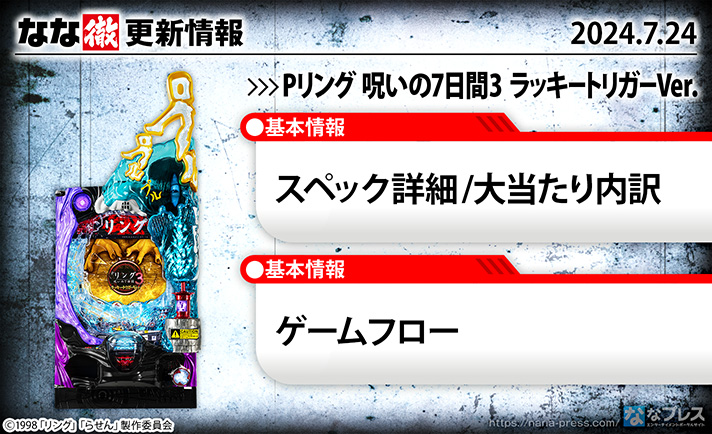 Pリング 呪いの7日間3 ラッキートリガーVer.　更新情報