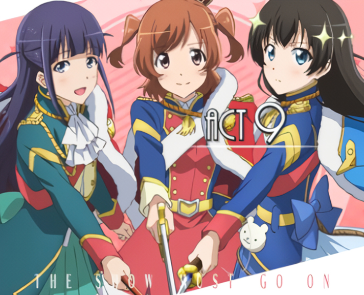 L少女☆歌劇 レヴュースタァライト -The SLOT-　AT中のセット開始画面　舞台少女3人