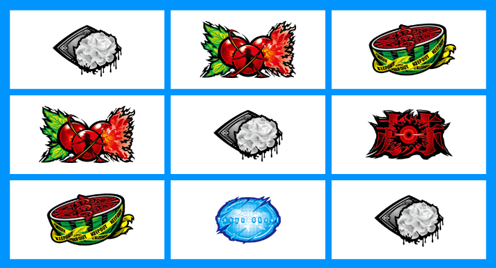 L 東京喰種　確定チェリーの停止形　中段チェリー　ブランク斜め揃い