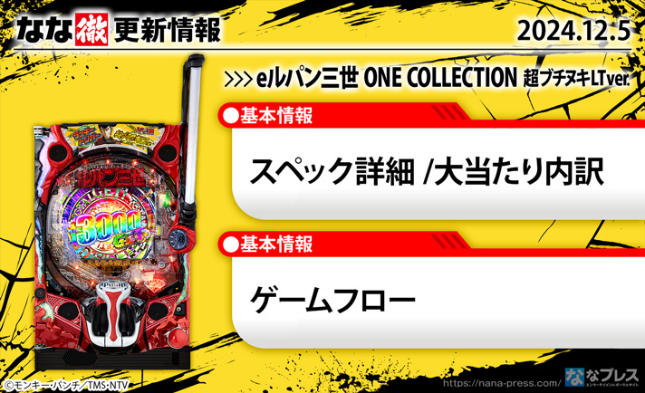 eルパン三世 ONE COLLECTION 超ブチヌキLT ver.　更新情報の概要