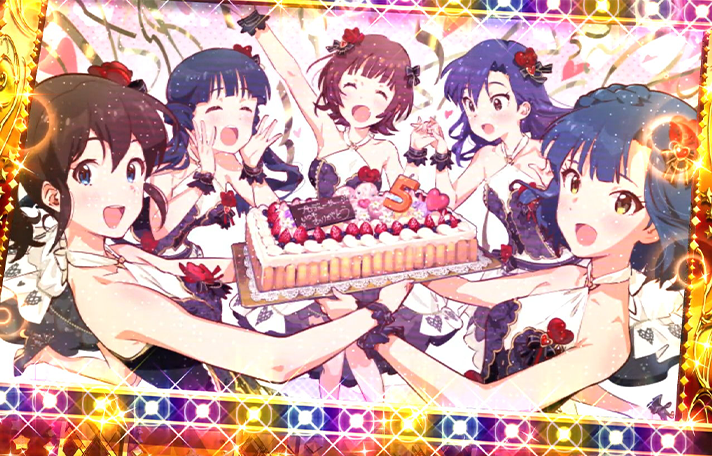 スマスロ アイドルマスター ミリオンライブ！ ネクストプロローグ　ボーナス終了画面　金枠　ケーキの数字が5