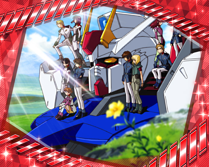 Lパチスロ機動戦士ガンダムSEED　赤枠「ストライク＆味方集合」