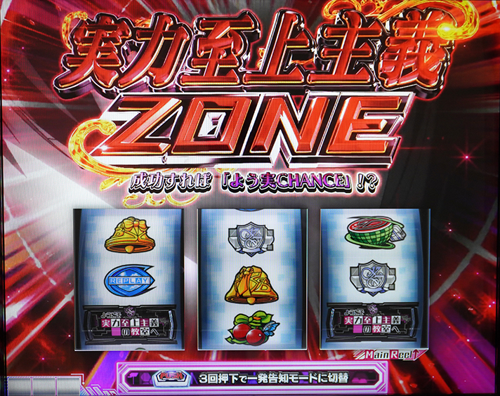 スマスロ ようこそ実力至上主義の教室へ　上位CZ　実力至上主義ゾーン　突入画面